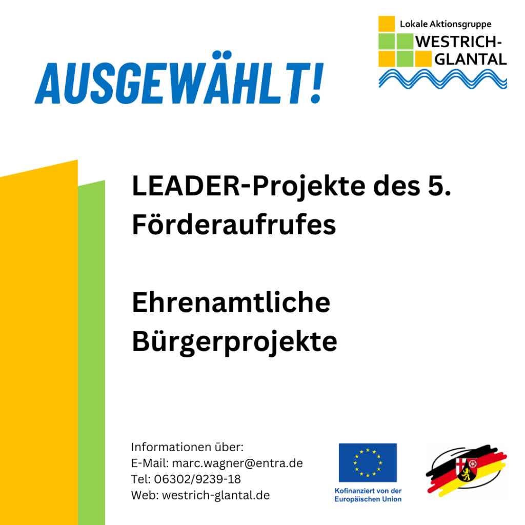 Auswahl des 5. LEADER-Förderaufrufs und der Ehrenamtlichen Bürgerprojekte 2025
