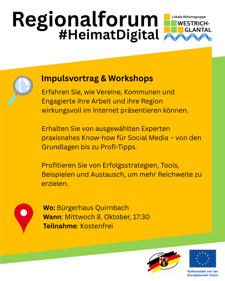 Anmeldung zum Regionalforum #HeimatDigital! Sichtbar. Vernetzt. Lebendig.