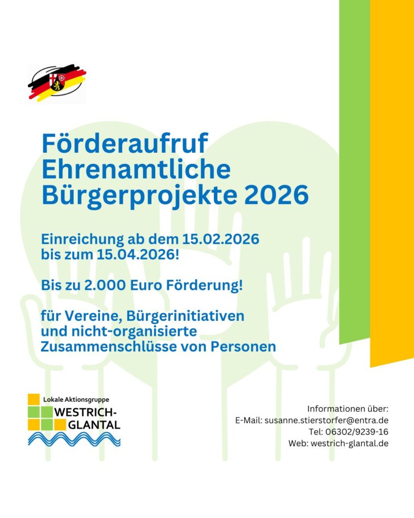 Förderaufruf veröffentlicht: Ehrenamtliche Bürgerprojekte 2026
