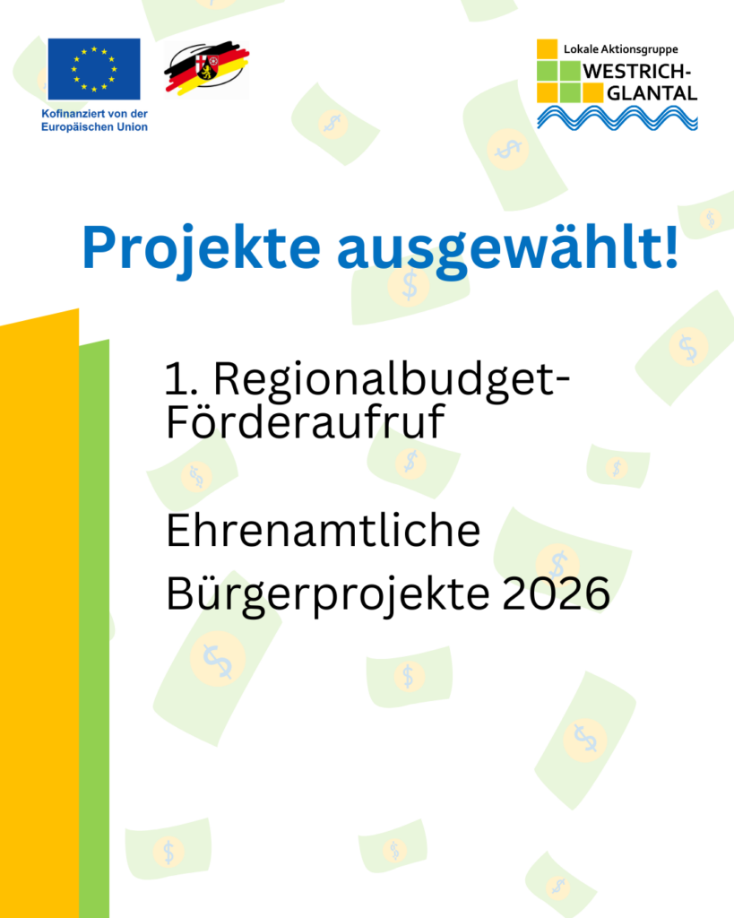 Ehrenamtliche Bürgerprojekte & Regionalbudget Vorhaben ausgewählt!