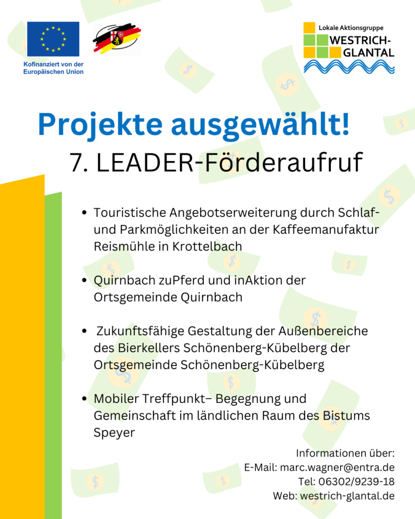 Vorhaben des 7. LEADER-Förderaufrufs ausgewählt!